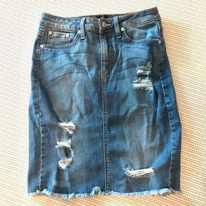 Just Black distressed denim skirt